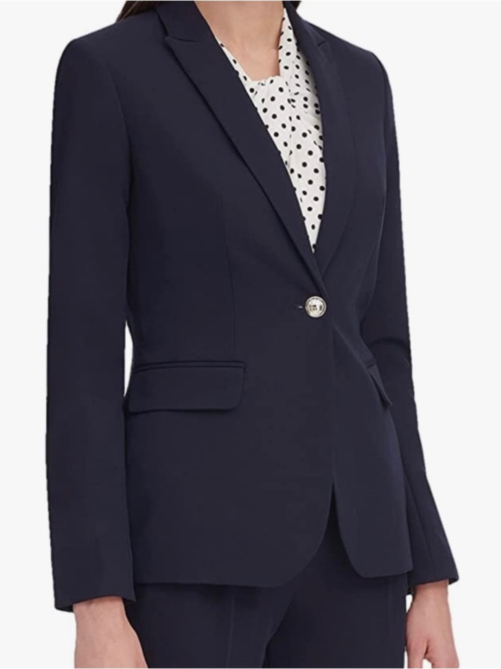 Tommy Hilfiger Women's Navy Single-Button Suit Jacket and Pants